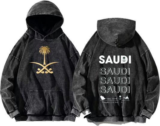 SaudIa Arabia saudi  Oversize  Hoodie Washed gray 18