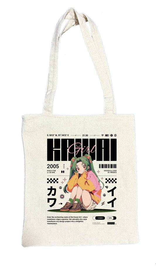 RANDOM ANIME GIRL tote bag Beige 18