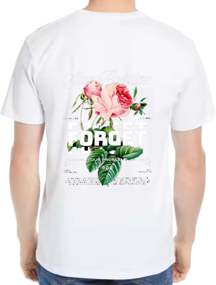 FORGET t- shirt Over Size White Back 58