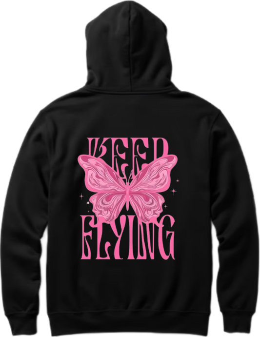 butterflies Oversize Hoodie Black Back 18