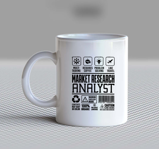 MARKET RESEARCH ANALYST Back text Mug 138