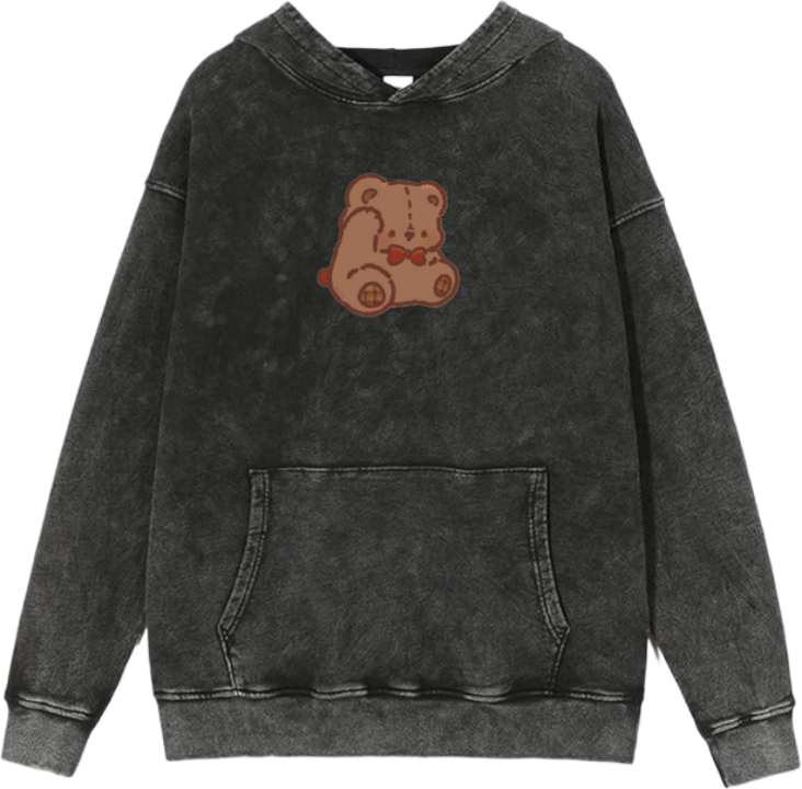 bear Oversize  Hoodie Washed gray 18