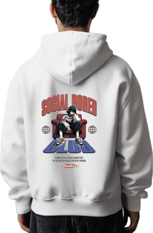 SOCIAL NORE Over Size hoodie White Back 92