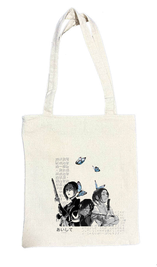 Anime Attack on titan shingeki no kyojin Aot biege tote bag 17