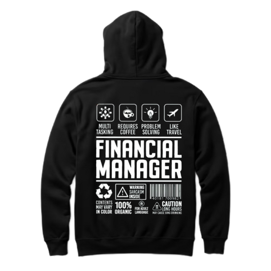 FINANCIAL MANAGER Back text oversize hoodie back 18