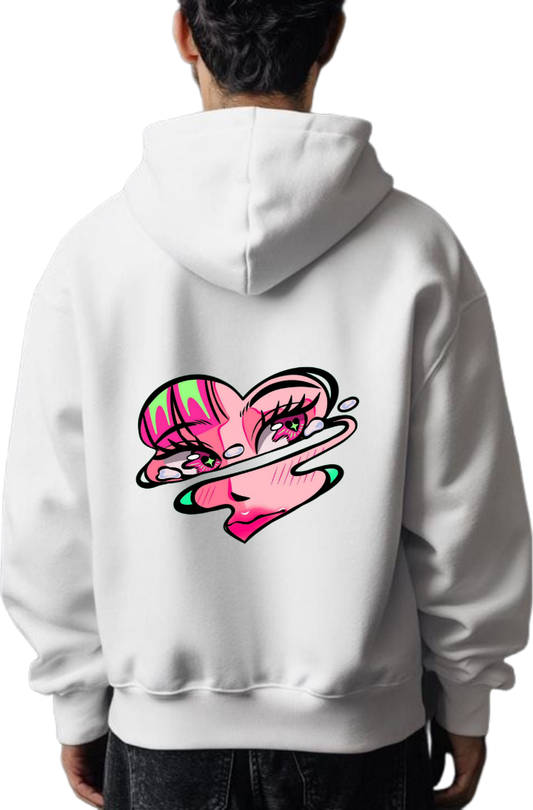 Manga Style One Size hoodie White Back 17