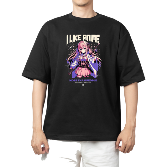 RANDOM ANIME GIRL  t- shirt Black 19