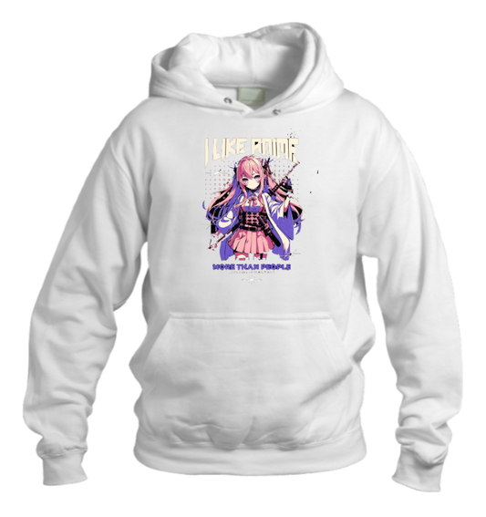 RANDOM ANIME GIRL Oversize  Hoodie White 18
