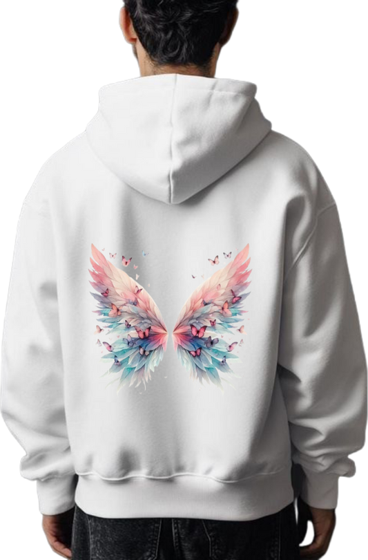 butterflies Oversize Hoodie White Back 18