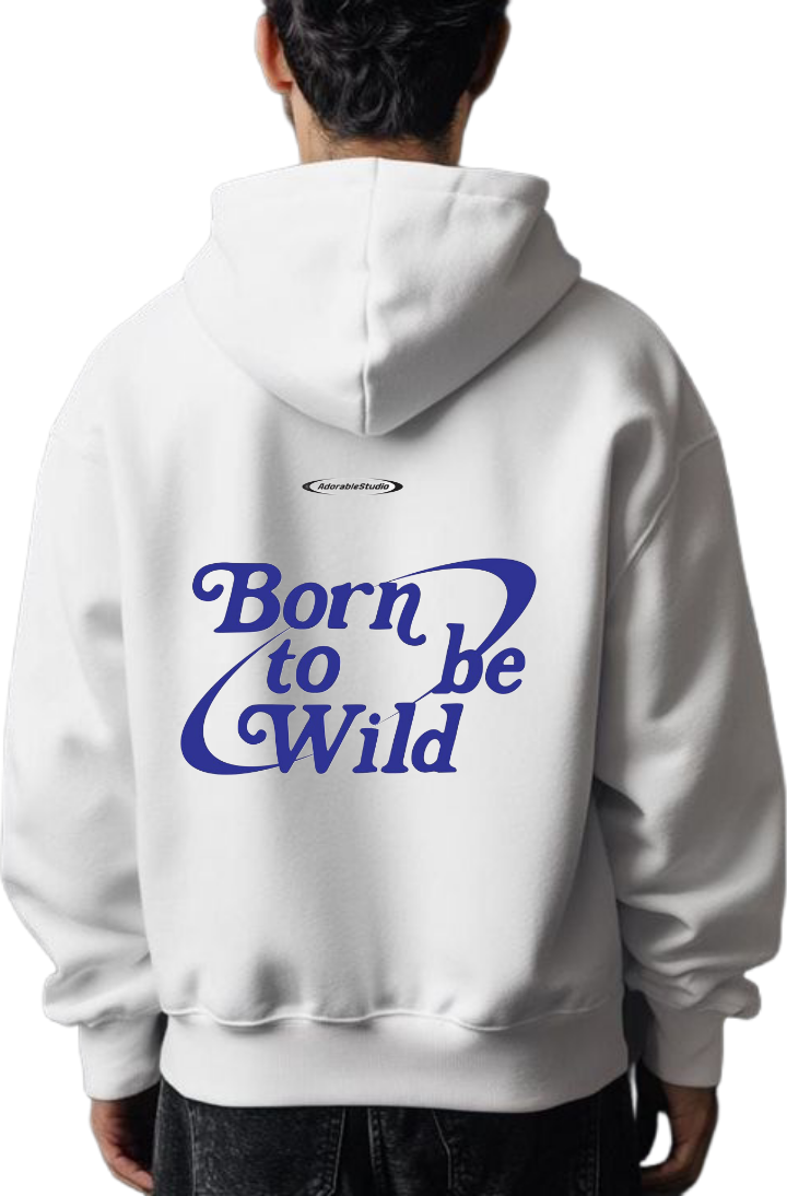 Born Be be Wild Over Size hoodie White Back 68
