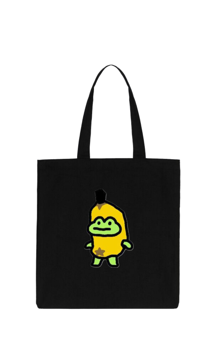 Frog tote bag Black 18