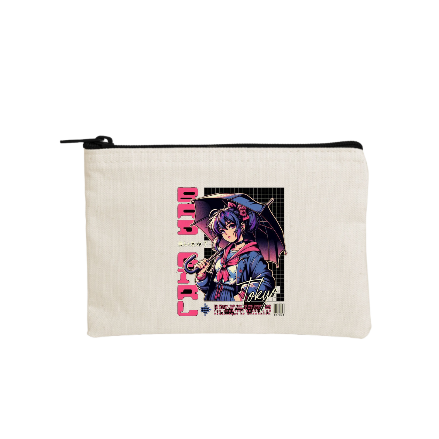 RANDOM ANIME GIRL wallet pencil case Beige 25