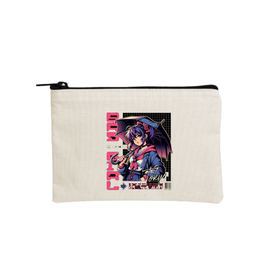 RANDOM ANIME GIRL wallet pencil case Beige 25