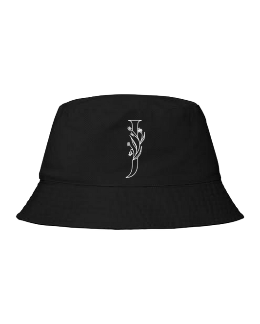 vector letter Bucket hat Fishman hat cap Black I 18