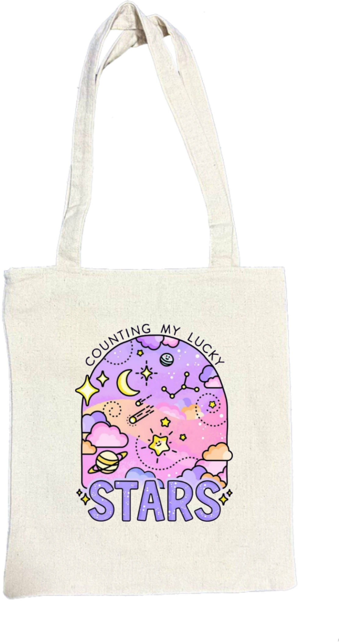 COUNTING MY LUCKY tote bag beige 108