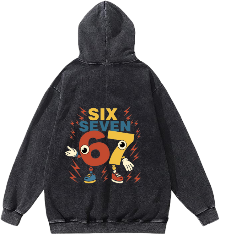 67 designs Oversize Hoodie Washed Back 18