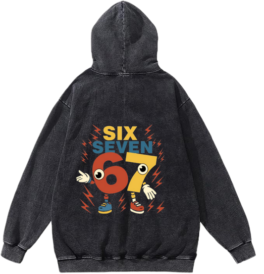 67 designs Oversize Hoodie Washed Back 18