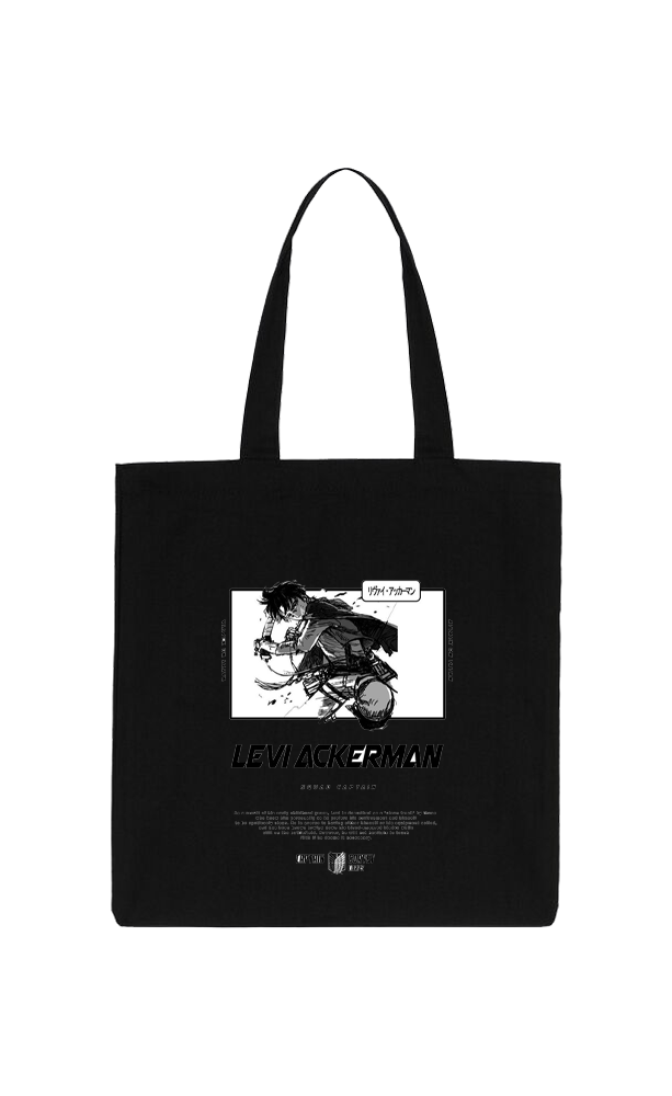 Anime Attack on titan shingeki no kyojin Aot Black tote bag 18