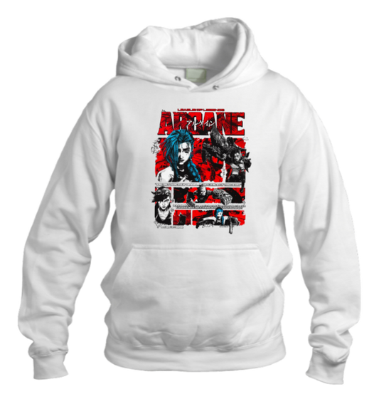 League of Legends Jinx Over Size hoodie White 2