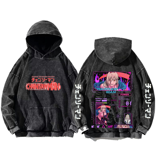 Chainsaw Man One Size hoodie Washed Back 17