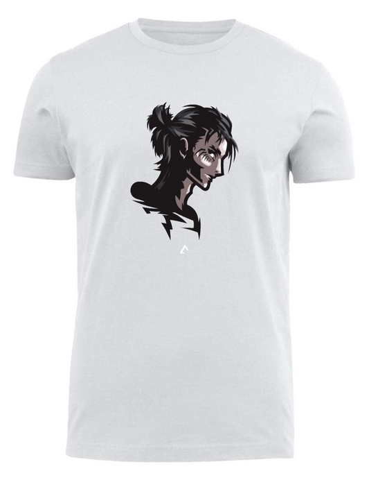 Anime Attack on titan shingeki no kyojin eren levi mikasa  Aot white fit t- shirt 18