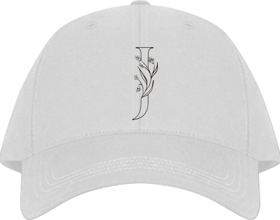 vector letter Baseball cap white J 18