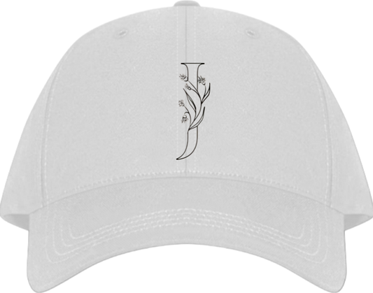 vector letter Baseball cap white J 18