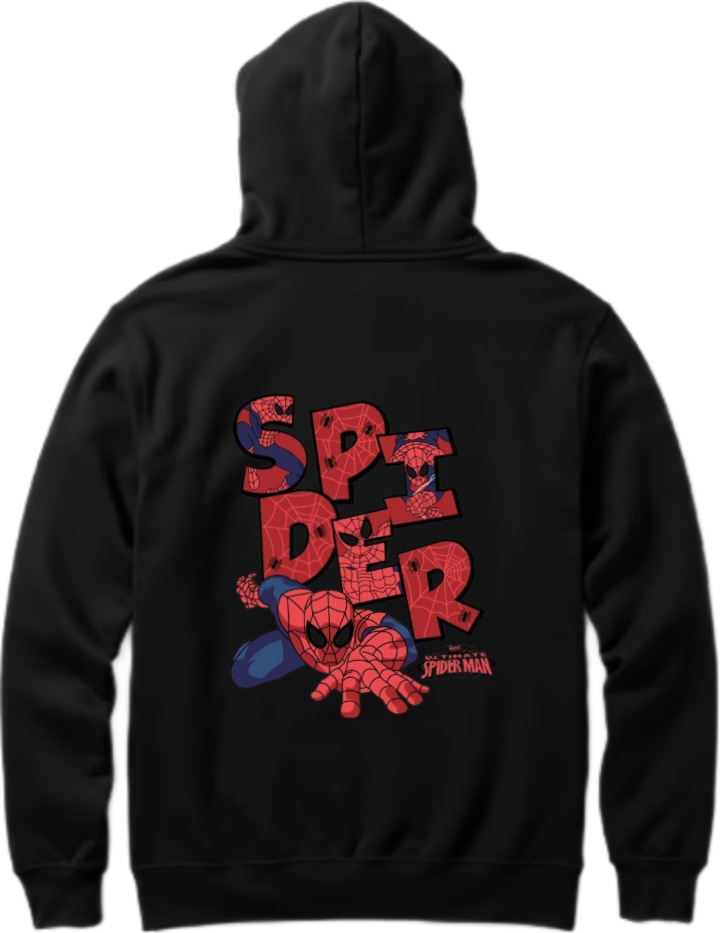 Spiderman One Size hoodie Black Back 18