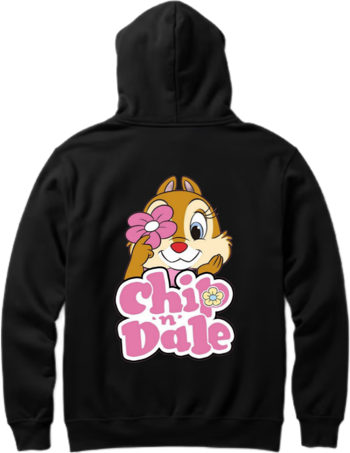 Chip 'n Dale One Size hoodie Black Back 19