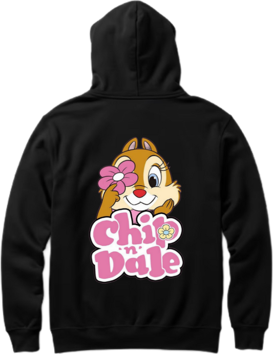 Chip 'n Dale One Size hoodie Black Back 19