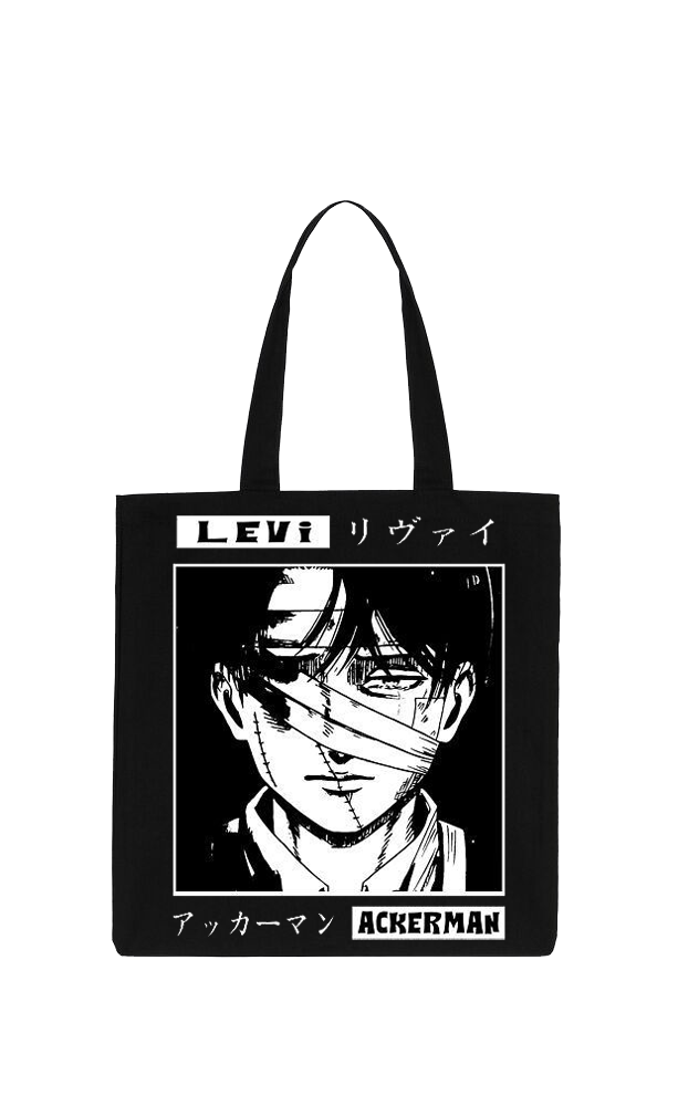 Anime Attack on titan shingeki no kyojin Aot Black tote bag 19