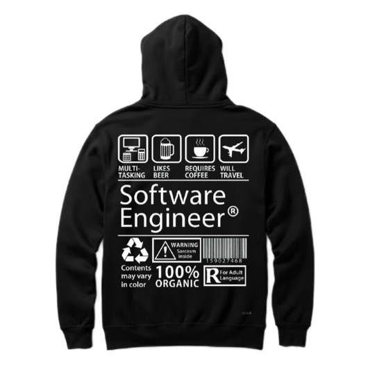 Software Engineer Back text oversize hoodie back 19