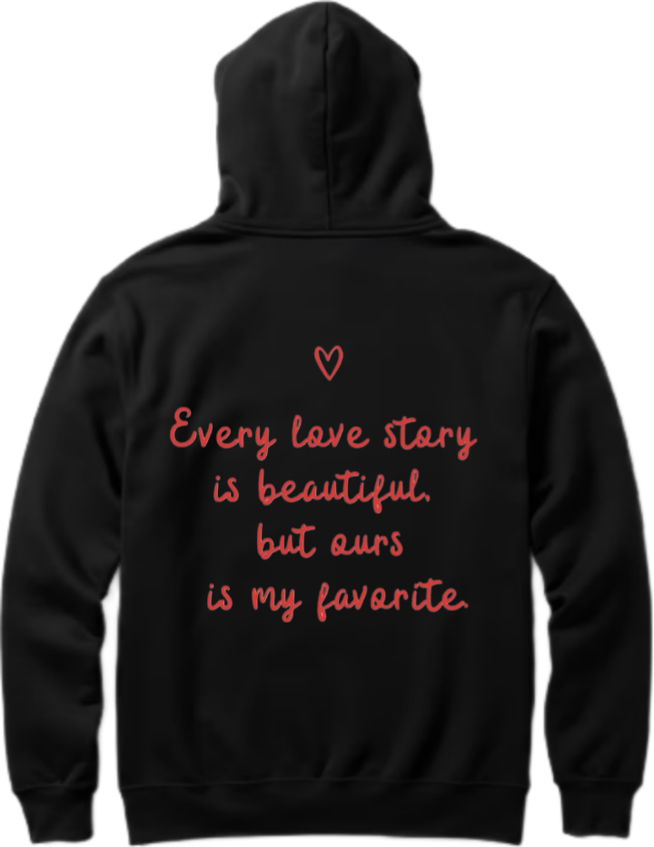 VaIentine coupIe Oversize Hoodie Black Back 19