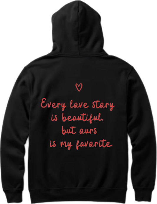 VaIentine coupIe Oversize Hoodie Black Back 19
