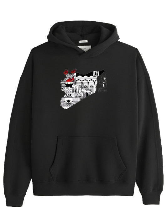 Syria One Size hoodie Black 19
