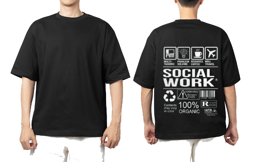 Social Work One Size t- shirt Black Back 18