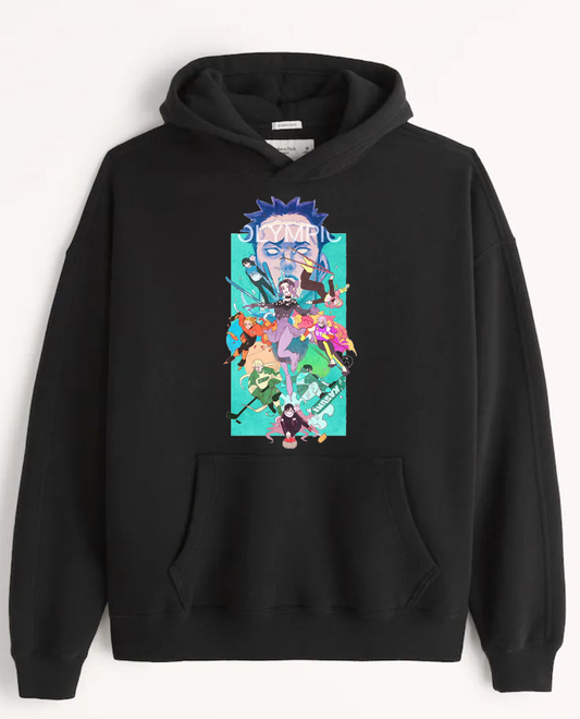 Anime Demon slayer nezuko tanjiro Oversize Hoodie Black 19
