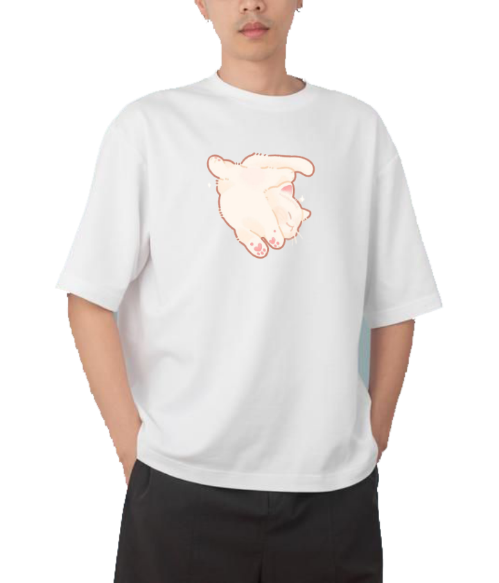 cat One Size t- shirt White 19