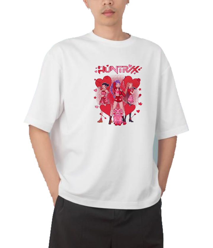 Hunterix kpop  fit t- shirt White 19