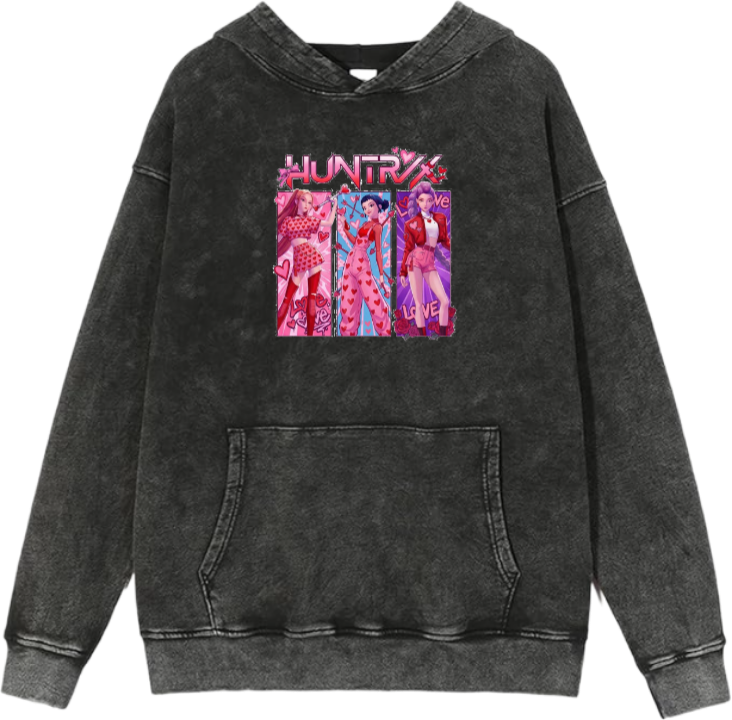 Hunterix kpop Oversize  Hoodie Washed gray 19