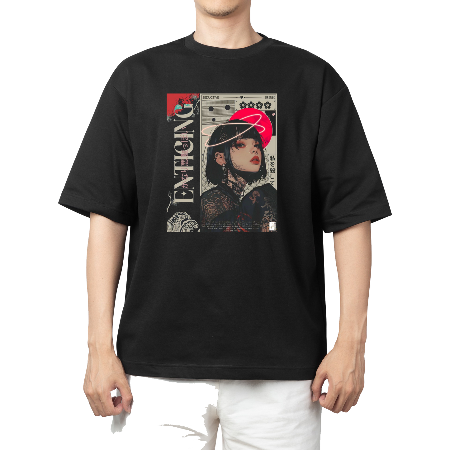 RANDOM ANIME GIRL  t- shirt Black 20