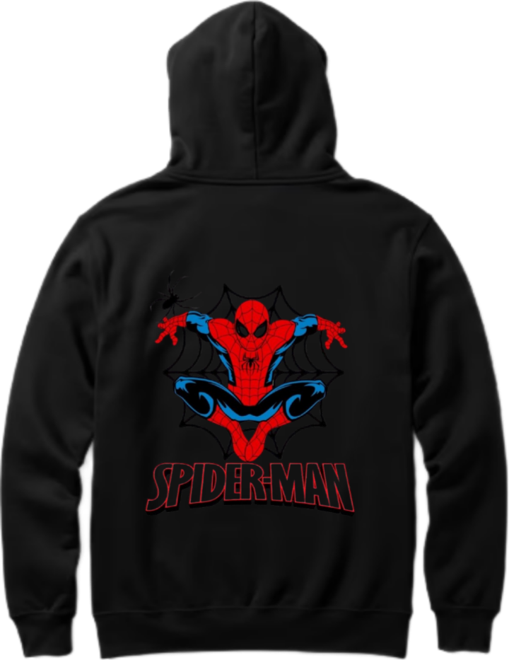 Spiderman One Size hoodie Black Back 19