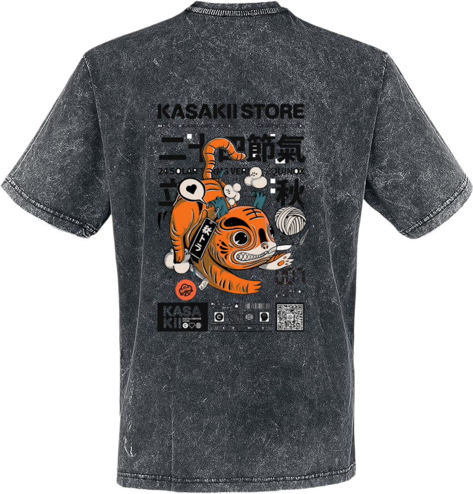 KASAKII STORE t- shirt Over Size Washed Back 19