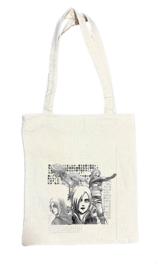 Anime Attack on titan shingeki no kyojin Aot biege tote bag 19