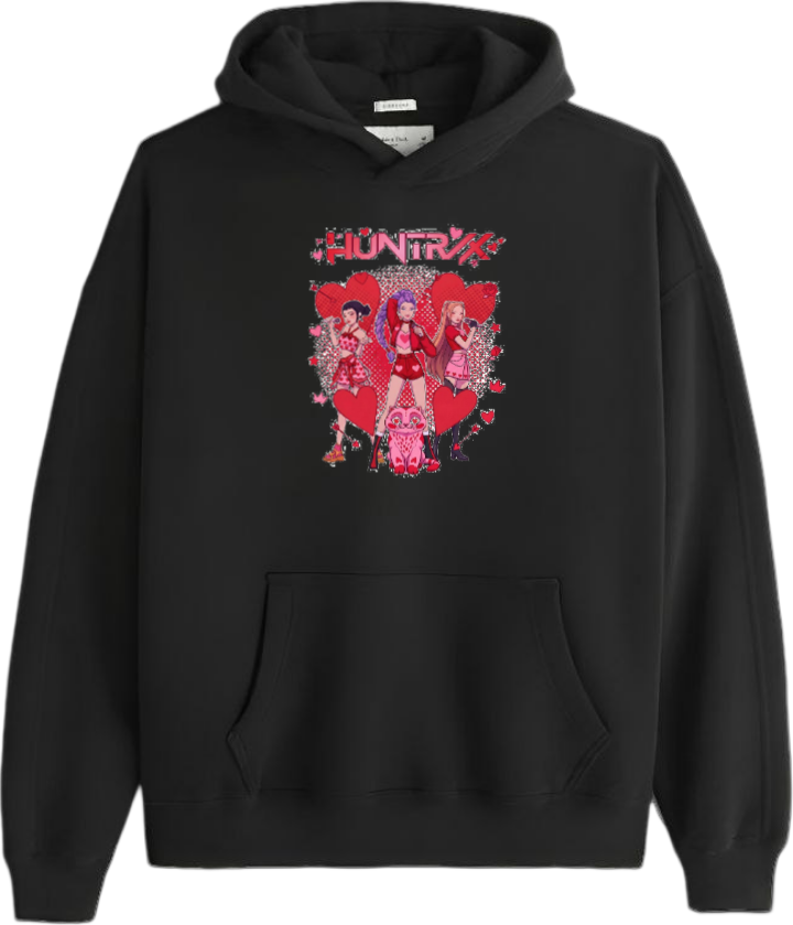 Hunterix kpop Oversize  Hoodie Black 19