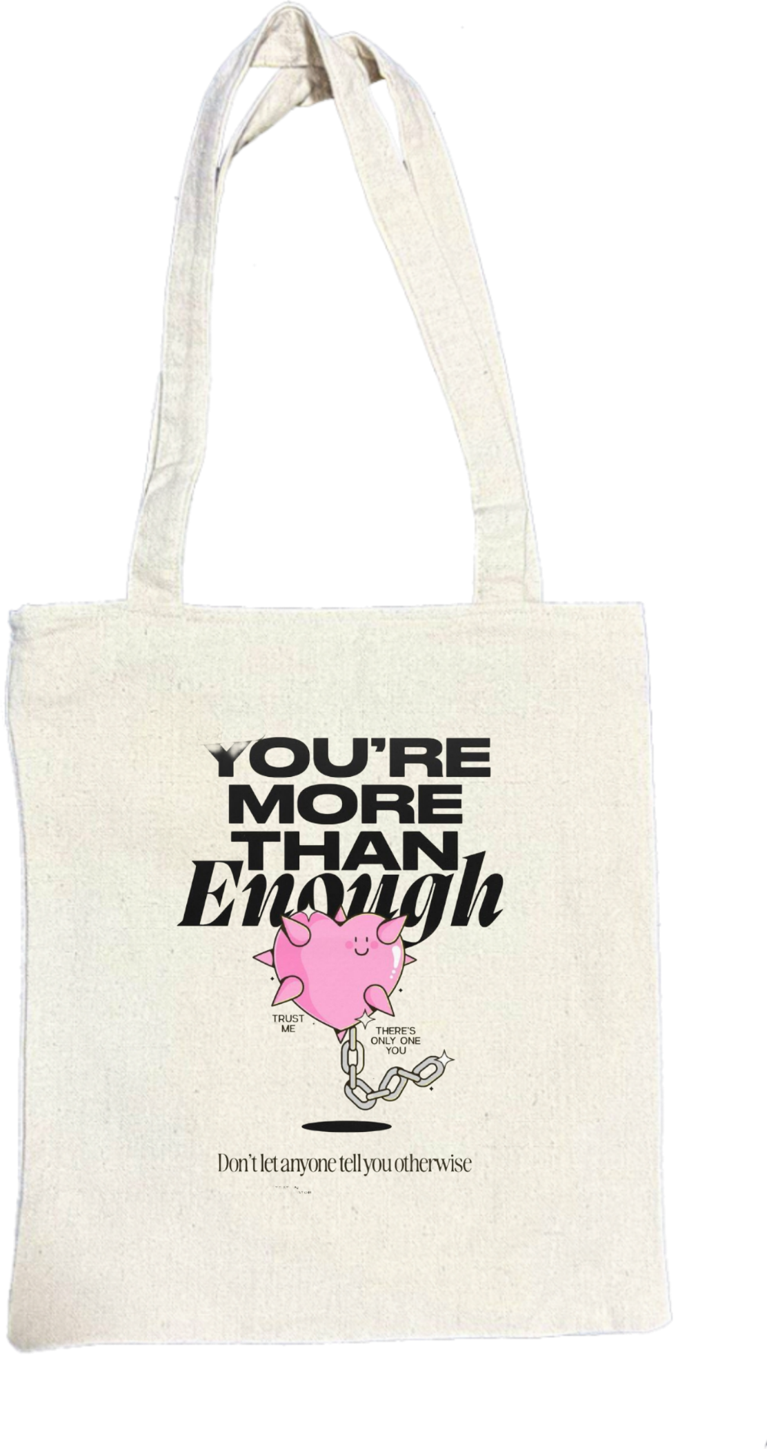 YOU'RE MORE THAN Enongh tote bag beige 159