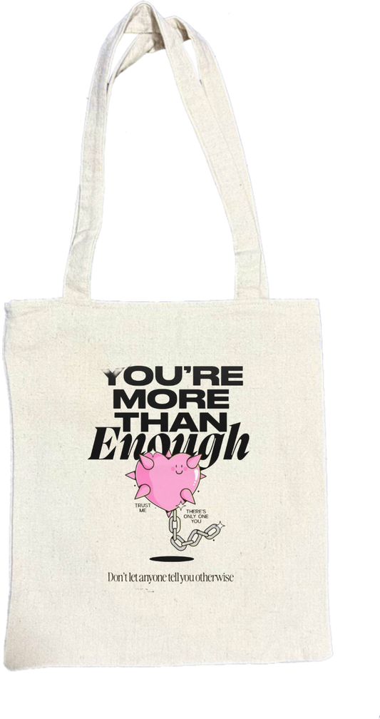 YOU'RE MORE THAN Enongh tote bag beige 159