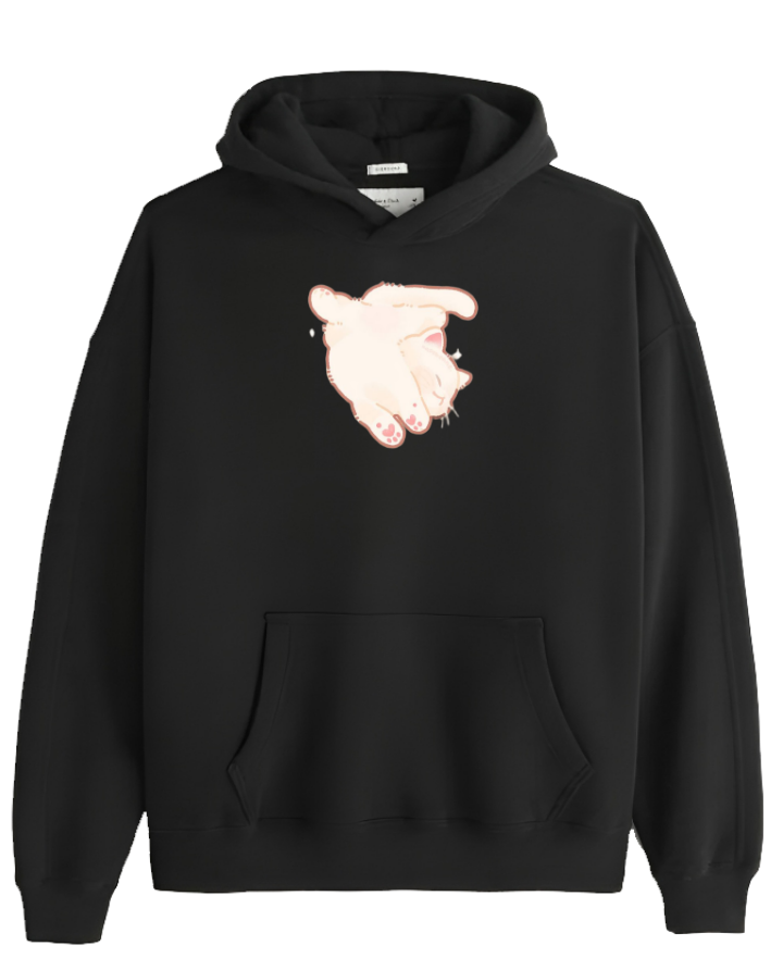 cat Oversize Hoodie Black 19