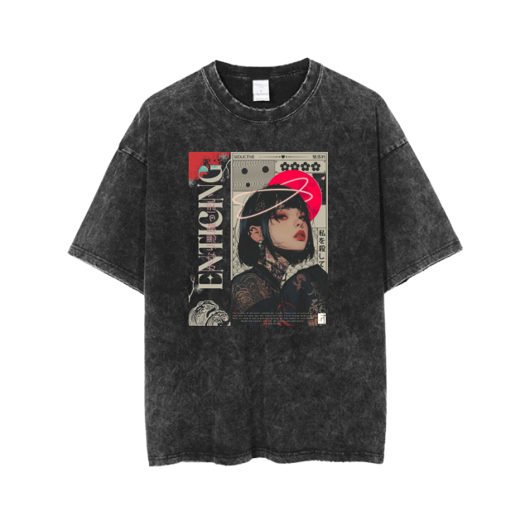 RANDOM ANIME GIRL t- shirt Washed  19