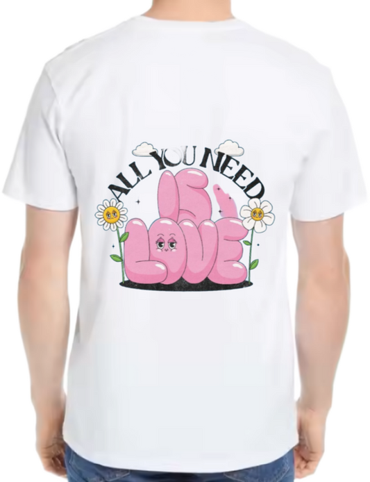 All You Need Is Love t- shirt One Size White back 19